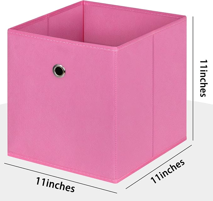 Foldable Storage Cubes Bins, 11 Inch Cloth Storage Cube Fabric Storage Box - Image 2