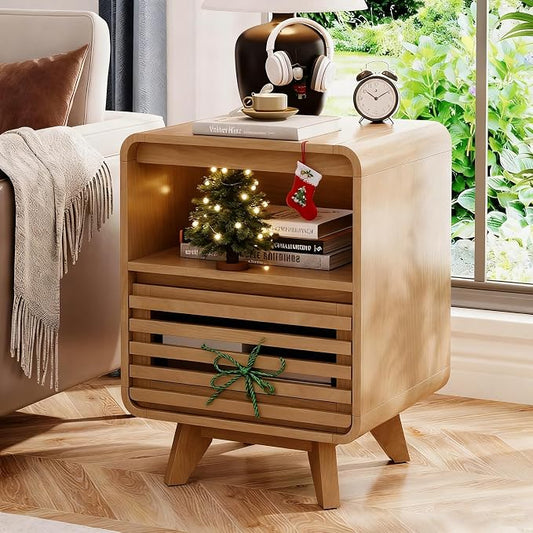 Fluted Night Stand Nightstand by SOLACEFURNITURE