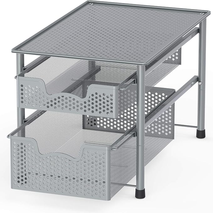Simple Houseware Stackable 2 Tier Sliding Basket Organizer Drawer by SimpleHouseware