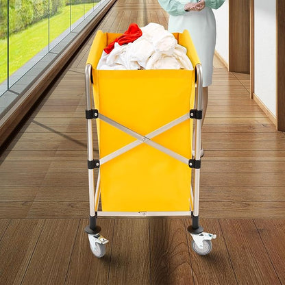 Commercial Laundry Cart with Wheels, Folding Laundry Hamper Cart, Heavy Duty - Image 8