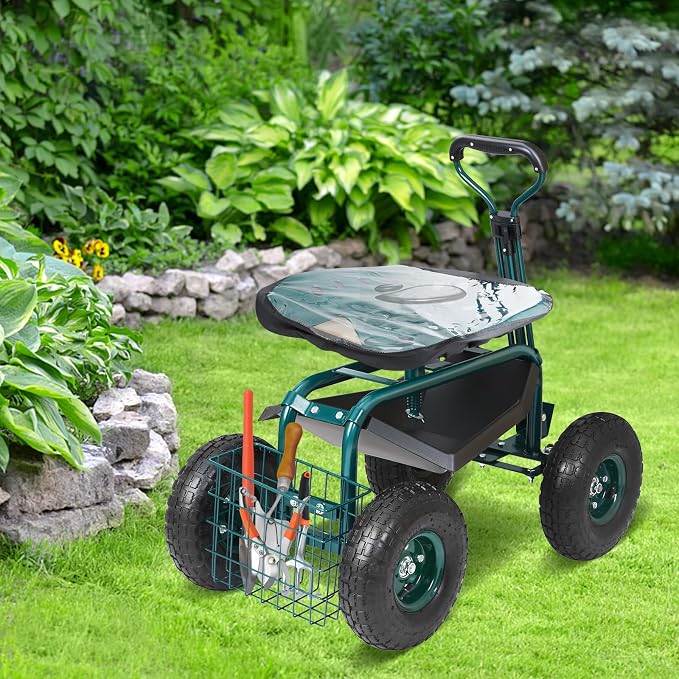 VEVOR Garden Cart Rolling Workseat - Image 8