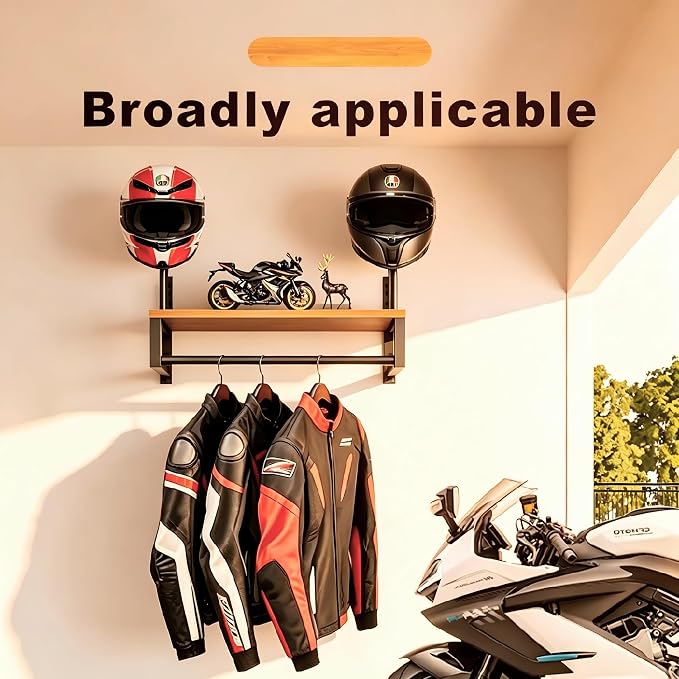 Motorcycle Helmet Holder Wall Mount, Motorcycle Gear Rack - Image 8