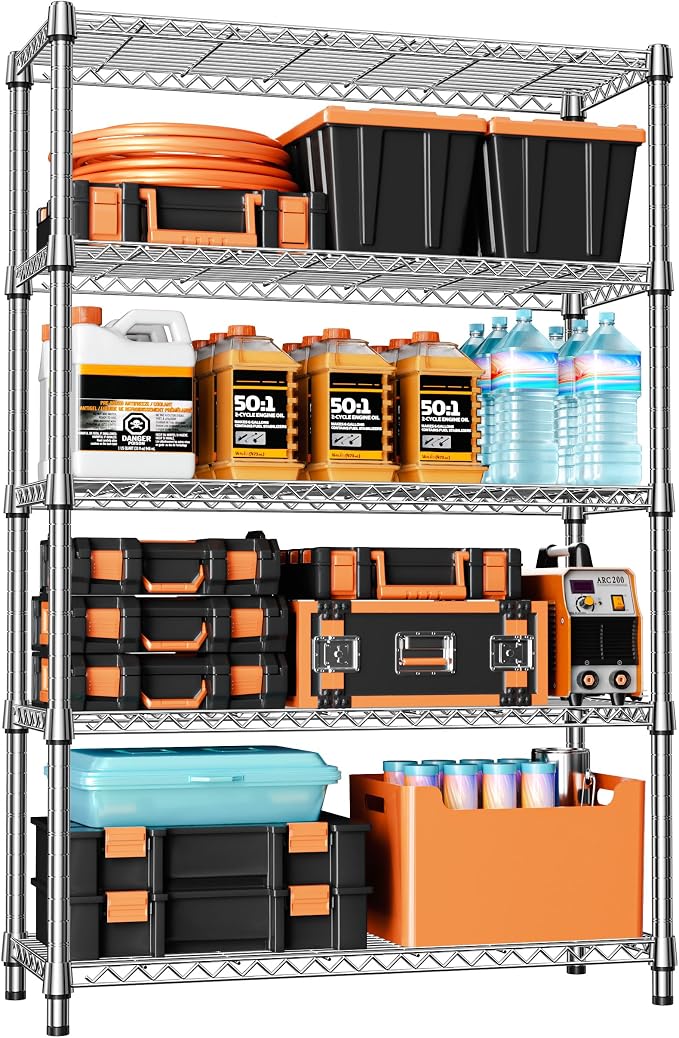 IZEUK 1750LBS Garage Shelving Wide Storage Shelves 5 Tier Metal Shelves Heavy by IZEUK