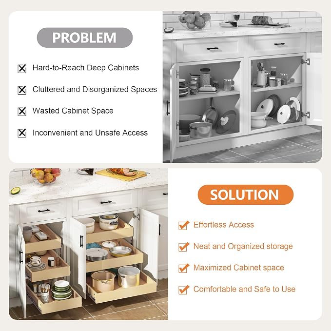 WelFurGeer 3-Tier Pull Out Cabinet Organizer - Image 4
