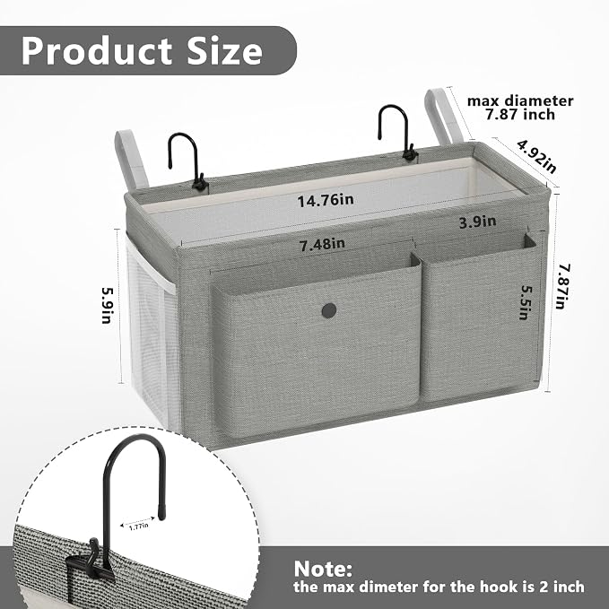 Bedside Caddy Bedside Storage Hanging Organizer - Image 2