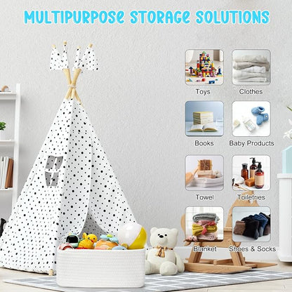 3-Pcs Shelf Baskets for Organizing, Closet Organizer Bins, Small Woven Baskets - Image 5