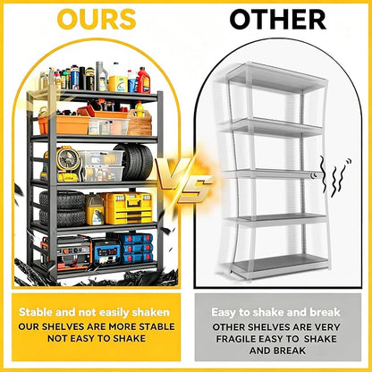 6Tier Storage Shelves Heavy Duty Adjustable Metal Garage Shelving Unit Rack - Image 5