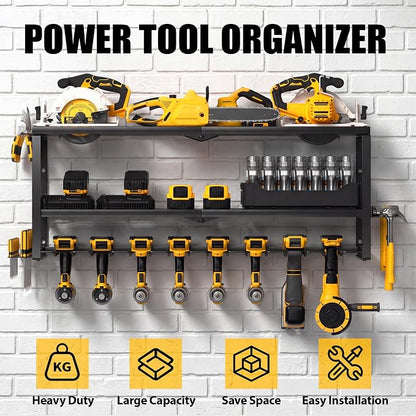 Heavy Duty Power Tool Organizer Wall Mount, Metal Tool Storage Rack Loads 320lbs - Image 4