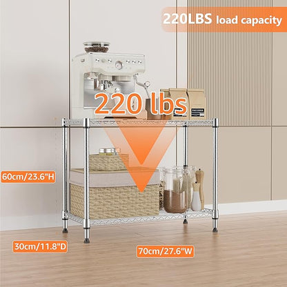 IZEUK 2 Tier Adjustable Metal Storage Shelving Unit, Heavy Duty Wire Rack - Image 4