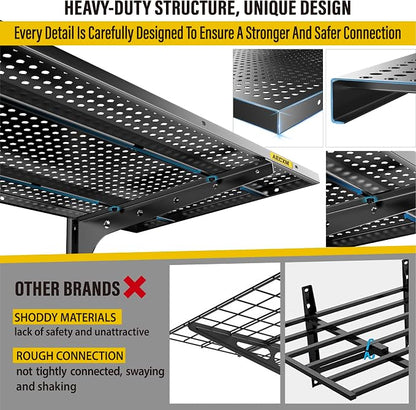 2-Pack 2 Tier 1.3x4ft Garage Shelving Wall Mounted, 520lbs Load - Image 4