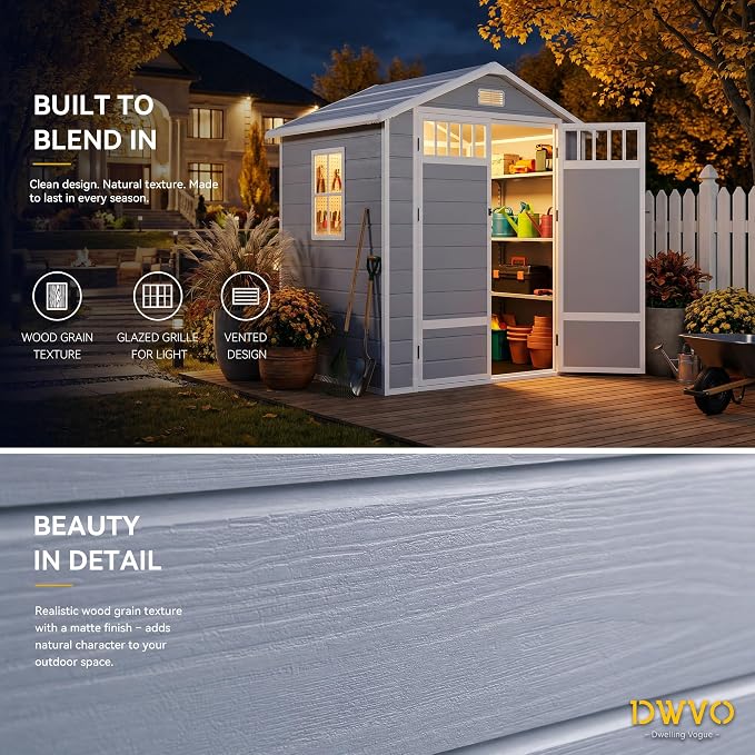DWVO 6x4.4 FT Outdoor Storage Shed - Image 5