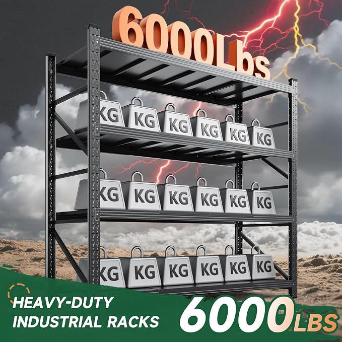 Letaya 6000LBS Storage Shelves Heavy Duty, 4 Tier Adjustable Utility Rack Shelf - Image 3