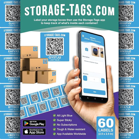QR Code Storage Tags by STORAGE-TAGS