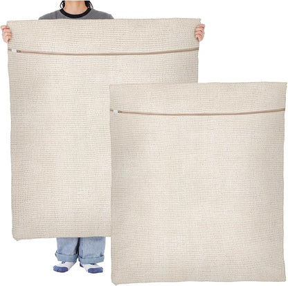 SATINIOR 2 Pack Extra Large 100% Cotton Mesh Laundry Bags 43 x 35 Inch Jumbo by SATINIOR