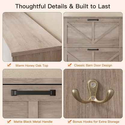 Nicetree Shoe Cabinet for Entryway, 3 Flip Drawers Shoe Storage Cabinet - Image 7