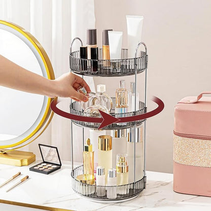 360° Rotating Makeup Organizer, Bathroom Make Up Spinning Holder Rack, Large by INVSSENEORGANIZERS