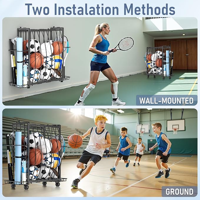 Sports Equipment Garage Organizer, Garage Ball Storage Rack - Image 3