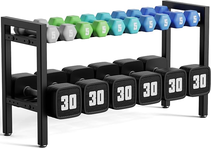 Dumbbell Rack Weight Stand Holder 2-Tier 31 IN Adjustable Weight Rack by Josmimic