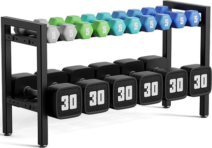 Dumbbell Rack Weight Stand Holder 2-Tier 31 IN Adjustable Weight Rack by Josmimic