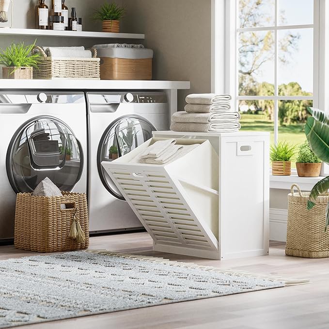 HITNET Tilt Out Laundry Hamper Cabinet, Bathroom Laundry Cabinet - Image 2