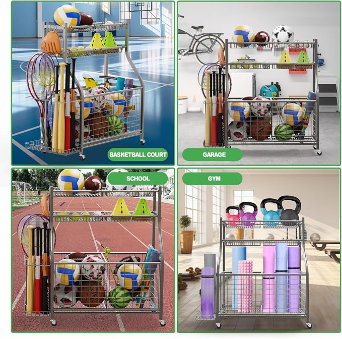 Garage Sports Equipment Organizer, Ball Storage - Image 5