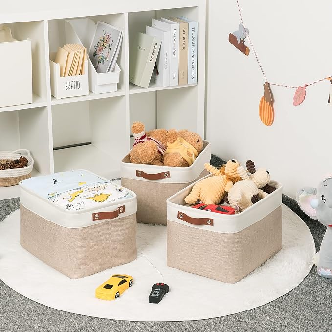HNZIGE Fabric Storage Baskets for Shelves, Large Collapsible Storage Baskets - Image 3