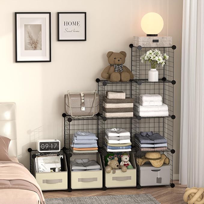 ZENY Cube Storage 12-Cube Metal Wire Storage Shelves Cube Closet Organizer - Image 3
