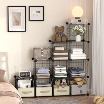 ZENY Cube Storage 12-Cube Metal Wire Storage Shelves Cube Closet Organizer - Image 3