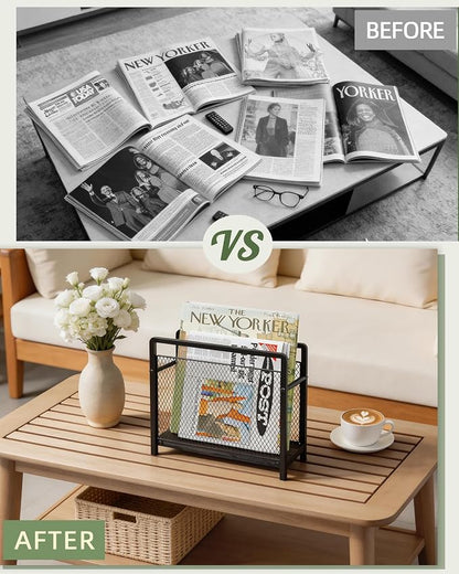 Magazine Holder, Magazine Rack Floor, Metal Mesh - Image 7
