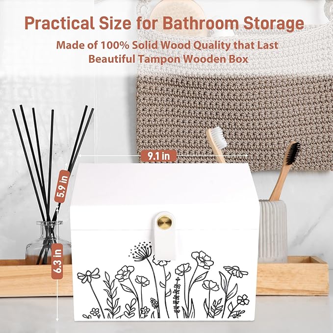 100% Solid Wood Tampon Holder Box - Image 3