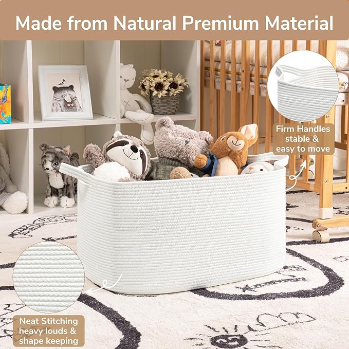 Goodpick Large Blanket Basket Living Room, Storage Baskets - Image 6