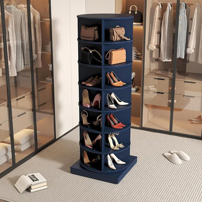 Rotating Shoe Rack Tower, 7-Tier Spinning Shoe Rack, Free Standing 360° by Unknown