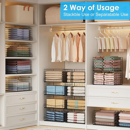 JKsmart 4-Tier Stackable Closet Organizers and Storage Shelves, Extend Clothing - Image 2