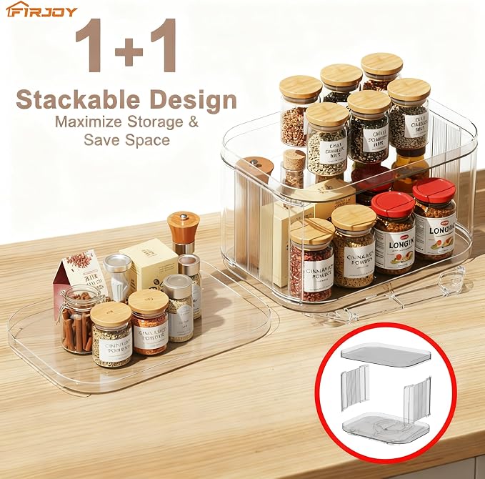 FIRJOY Lazy Susan Organizer for Cabinet, Countertop - Image 5