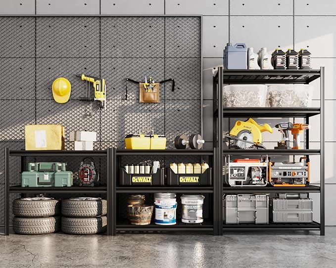 35" W Father&I 5-Shelf Industrial Adjustable Heavy-Dudy Tall Metal Garage - Image 7