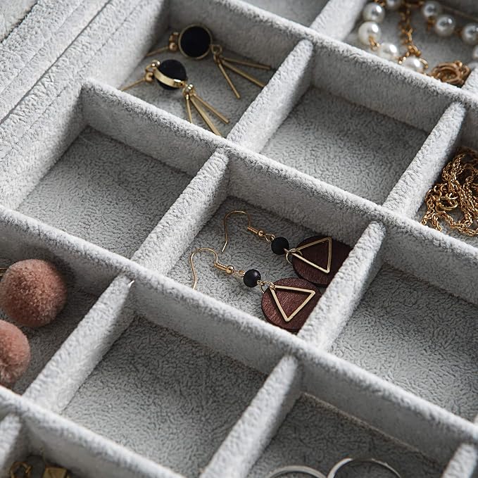 Frebeauty Velvet Jewelry Tray, 12 Grid Jewelry Organizer - Image 6