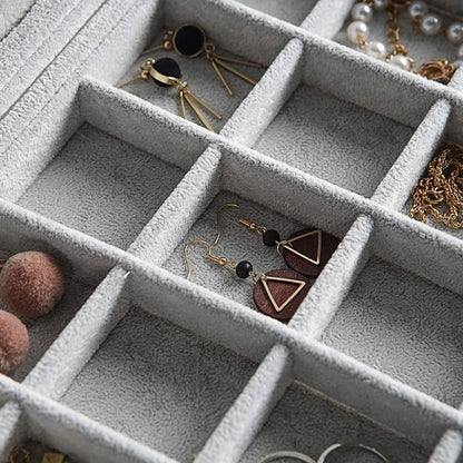 Frebeauty Velvet Jewelry Tray, 12 Grid Jewelry Organizer - Image 6