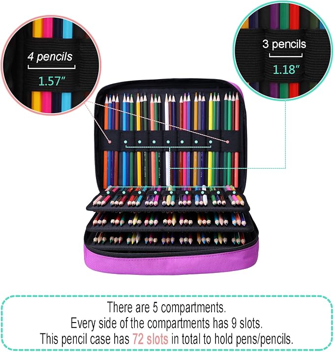 JAKAGO 220 Slots Colored Pencil Case Large Capacity Pen Holder - Image 3