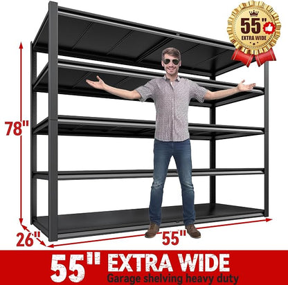 REIBII 78" H Storage Shelves, Garage Shelving Heavy Duty Load 3000LBS, - Image 3