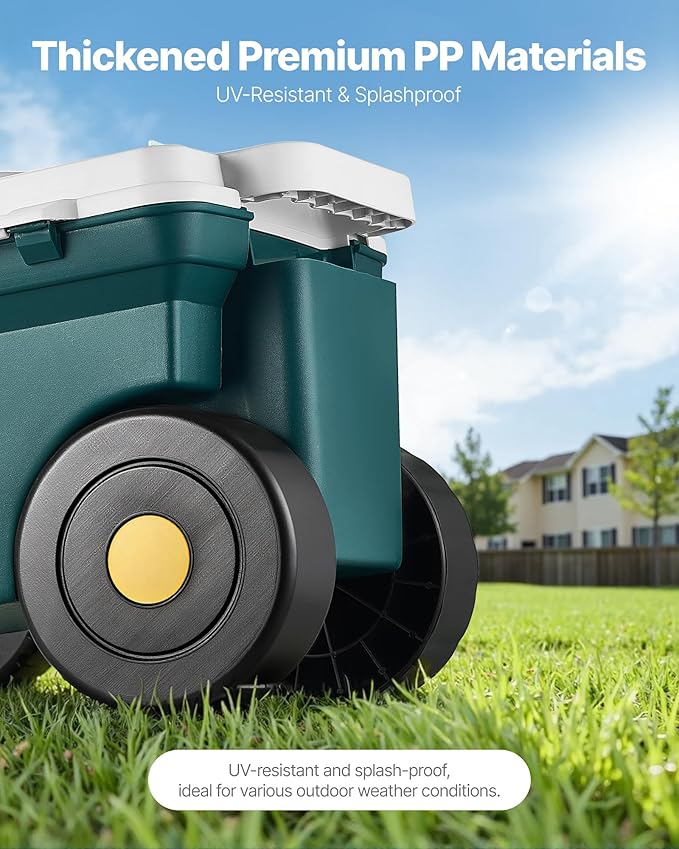 VEVOR Small Garden Seat, 2 in 1 Rolling Garden Cart - Image 5