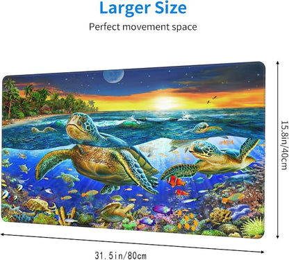 Desk Mat, Sea Turtle Extended Gaming Mouse Pad - Image 3