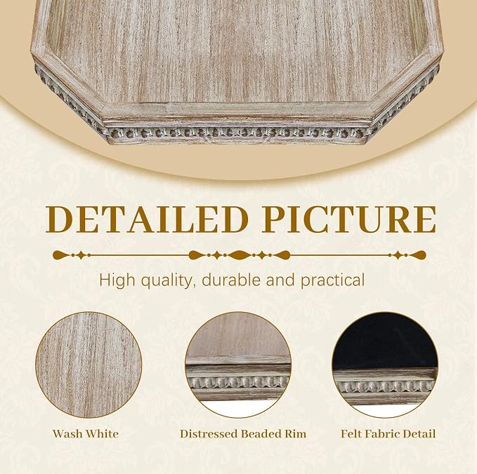 MAONAME Wood Serving Tray, Farmhouse Wooden Tray - Image 3