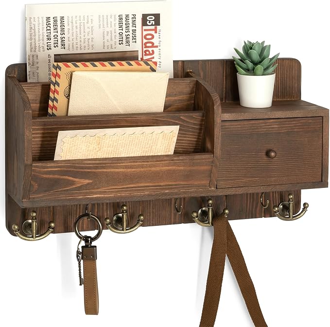 Rebee Vision Pine Wood Key Holder Wall Mount by REBEEVISION