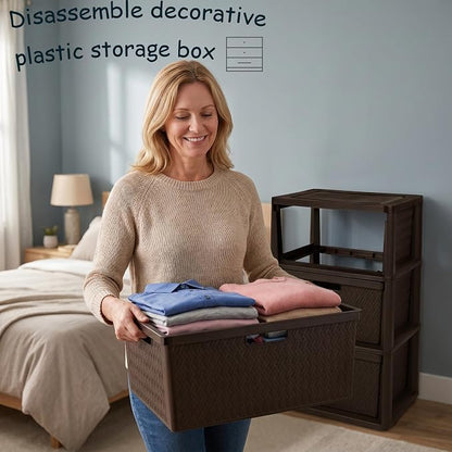 Wide 3-Drawer Plastic Storage Tower, and Office - Image 7