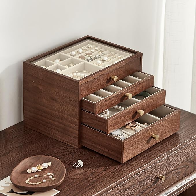 Black Walnut Wooden Jewelry Box - Image 5