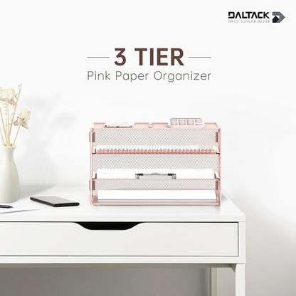 DALTACK 3 Tier Letter Tray Paper Organizer - Image 2