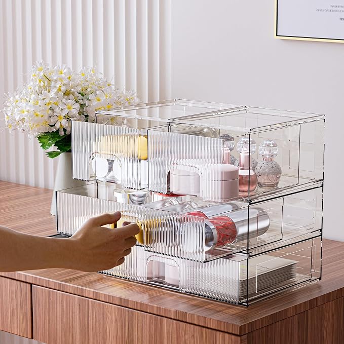 ZHIAI Stackable Storage Box, Acrylic Organizer, Cosmetic Organizer - Image 6