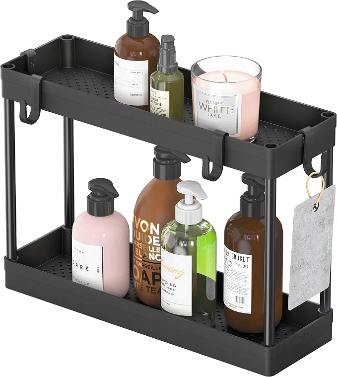 Simple Houseware 2-Tier Under Sink Organizer Storage Tray - Image 3