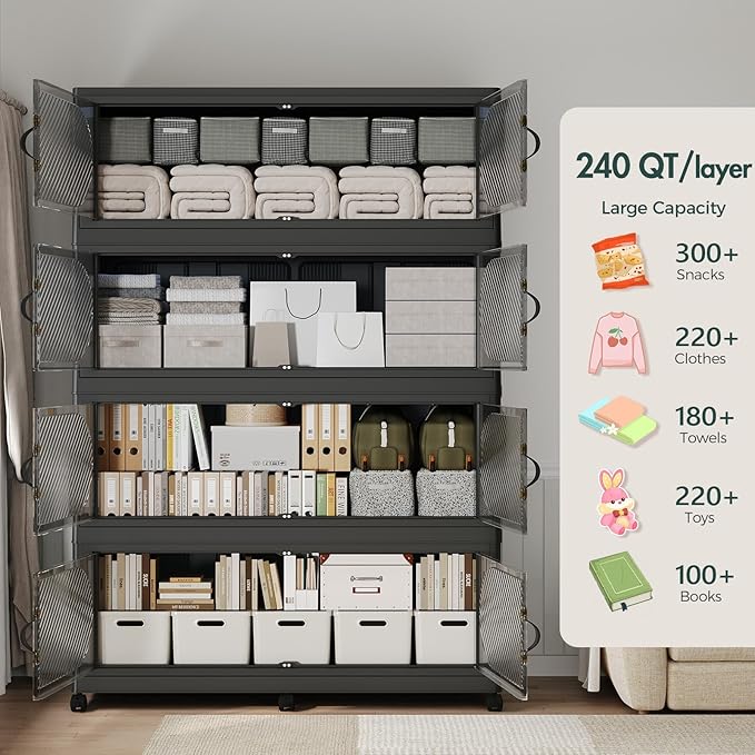 960QT Extra Large Stackable Storage Bins - Image 3