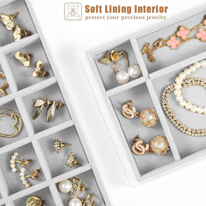 5 Drawers Clear Jewelry Box for Women and Girls, Acrylic Earring Holder - Image 2